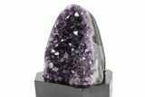 Deep Purple Amethyst Geode With Wood Base - Uruguay #360465-1